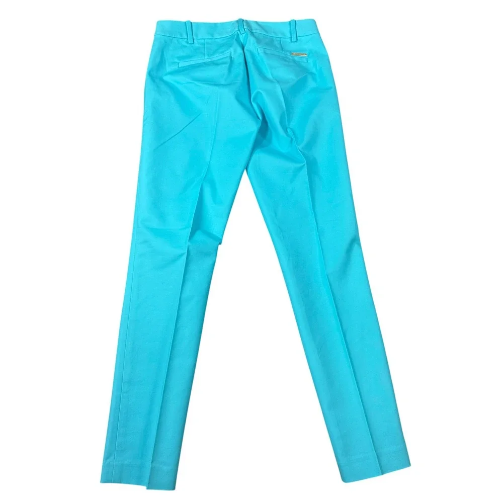 Michael Kors Womens Turquoise Straight Leg Fashion Basics Trousers Pants Size 0